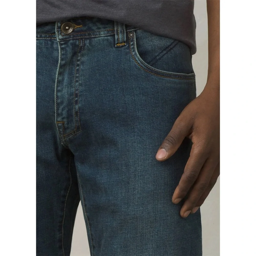 PrAna | Men's Medium Blue Denim Axiom Straight Leg Zip Fly Jeans Size 38W X 30L